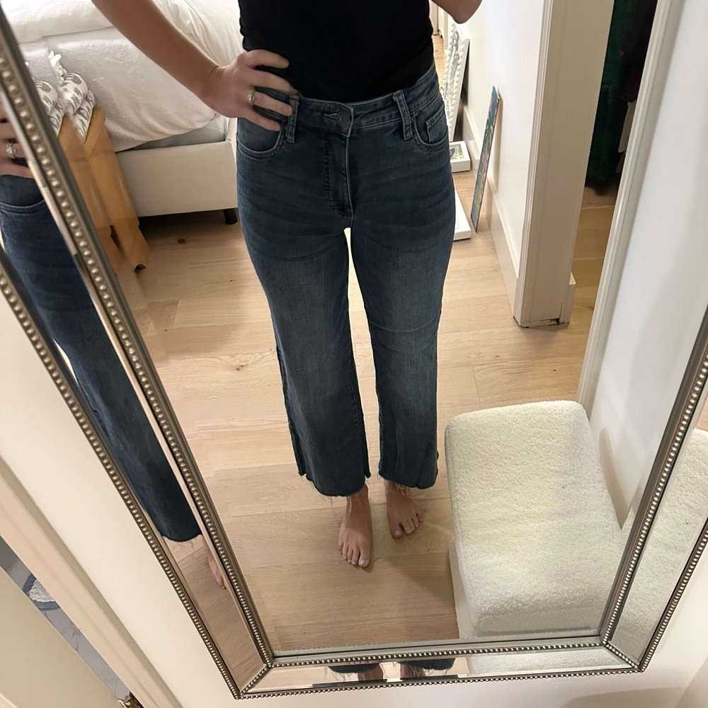 Kut from the kloth jean high rise fab ab wide leg size 00